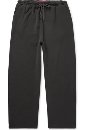 THE ELDER STATESMAN Daily Wide-Leg Cotton and Cashmere-Blend Jersey Sweatpants - Men - - XL