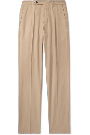 MASSIMO ALBA Slim-Fit Straight-Leg Pleated Cotton Trousers - Men - - IT 50