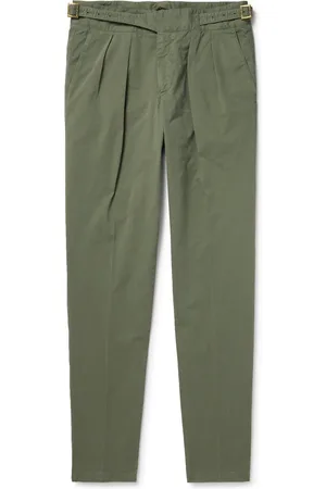 Rubinacci Manny Straight-Leg Pleated Cotton-Twill Trousers - Men - - IT 44