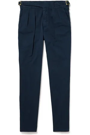 Rubinacci Manny Straight-Leg Pleated Cotton-Twill Trousers - Men - - IT 44