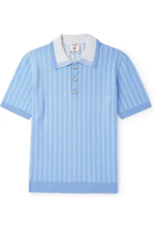 Casablanca Logo-Jacquard Striped Cotton-Blend Polo Shirt - Men - - S