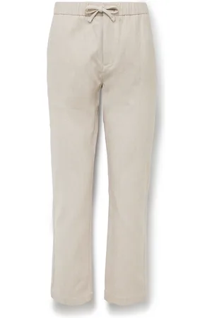 Frescobol Carioca Oscar Straight-Leg Herringbone Cotton and Cashmere-Blend Drawstring Trousers - Men - - UK/US 28