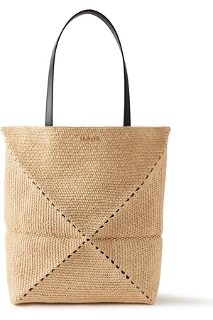 Loewe Paula???s Ibiza Puzzle Fold Large Leather-Trimmed Raffia Tote Bag - Men