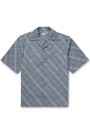 Burberry Camp-Collar Checked Cotton-Poplin Shirt - Men - - M
