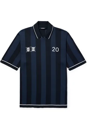 Jacquemus The Liga Embroidered Striped Jacquard-Knit Polo Shirt - Men - - XL