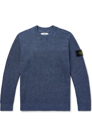 Stone Island Logo-Appliqu??d Ribbed Linen-Blend Sweater - Men - - L