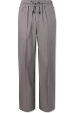 BRIONI Asolo Straight-Leg Herringbone Silk-Seersucker Suit Trousers - Men - - IT 52