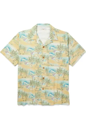 Nudie Jeans Arvid Pearls Convertible-Collar Printed Organic Cotton-Crepe Shirt - Men - - S