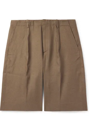 OUR LEGACY Borrowed Straight-Leg Pleated Cotton Shorts - Men - - IT 44