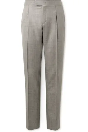 BRIONI Melbourne Straight-Leg Pleated Wool and Silk-Blend Trousers - Men - - IT 46
