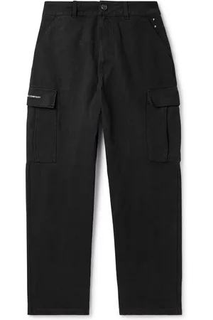 Pop Trading Company Wide-Leg Logo-Embroidered Cotton-Canvas Cargo Trousers - Men - - S