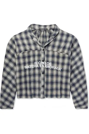 RRR-123 Materia Nazarene Oversized Printed Checked Cotton-Flannel Shirt - Men - - M
