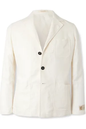 MASSIMO ALBA Baglietto Unstructured Herringbone Linen Blazer - Men - - IT 50