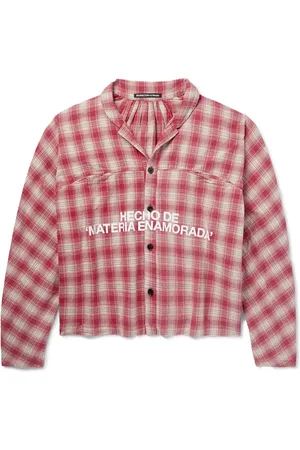 RRR-123 Materia Nazarene Oversized Printed Checked Cotton-Flannel Shirt - Men - - S