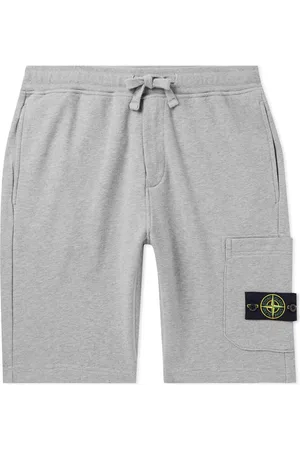 Stone Island Straight-Leg Logo-Appliqu??d Garment-Dyed Cotton-Jersey Shorts - Men - - XXL