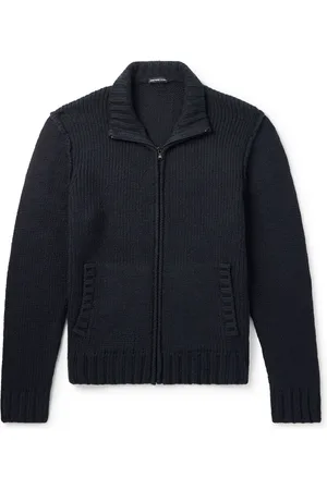 James Perse Ribbed Cotton-Blend Zip-Up Sweater - Men - - 2