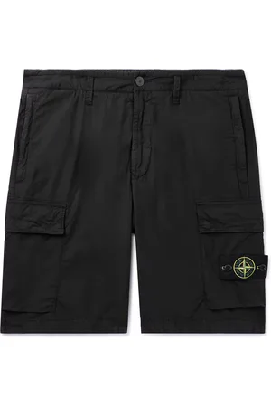 Stone Island Straight-Leg Logo-Appliqu??d Cotton-Blend Canvas Cargo Shorts - Men - - UK/US 34