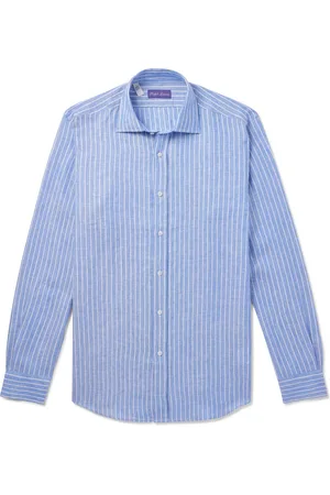 Ralph Lauren Cutaway-Collar Striped Linen Shirt - Men - - S