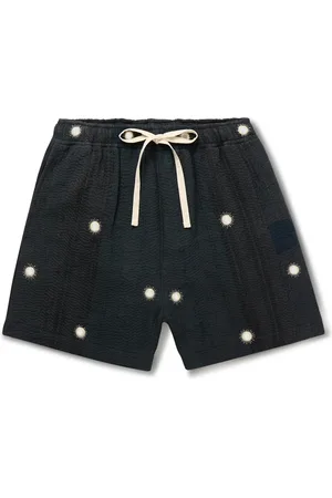Kartik Research Straight-Leg Embellished Kantha Cotton Drawstring Shorts - Men - - UK/US 30