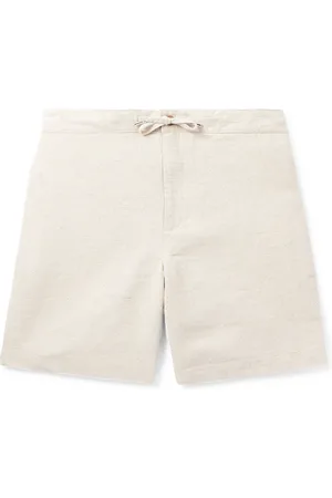 Mr P. Straight-Leg Linen and Cotton-Blend Drawstring Shorts - Men - - 28
