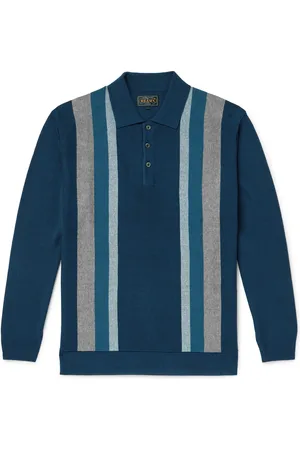Beams Striped Knitted Polo Shirt - Men - - M