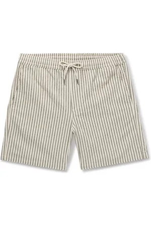 NN.07 Gregor Straight-Leg Striped Cotton-Blend Drawstring Shorts - Men - - XXL