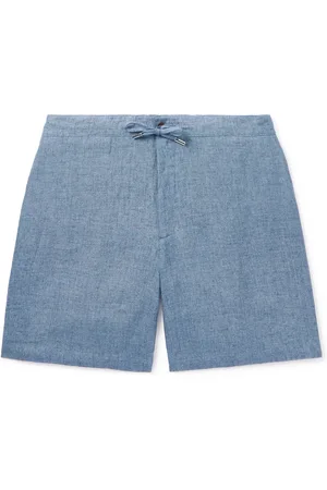 Mr P. Straight-Leg Linen-Chambray Drawstring Shorts - Men - - 40