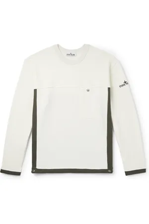 Stone Island Colour-Block Logo-Embroidered Cotton-Jersey Sweatshirt - Men - - S
