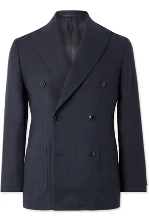 Kaptain Sunshine Double-Breasted Linen and Silk-Blend Blazer - Men - - 38