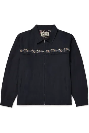 Kartik Research Embroidered Embellished Cotton and Linen-Blend Jacket - Men - - S