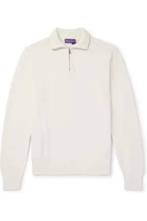 Ralph Lauren Mulberry Silk and Cotton-Blend Half-Zip Sweater - Men - - S
