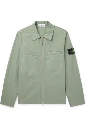 Stone Island Logo-Appliqu??d Cotton-Blend Ripstop Overshirt - Men - - S