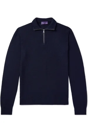 Ralph Lauren Silk and Cotton-Blend Half-Zip Sweater - Men - - S