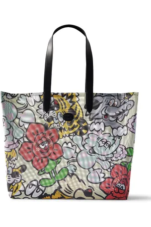 Kenzo Verdy Market Leather-Trimmed Printed Mesh Tote Bag - Men