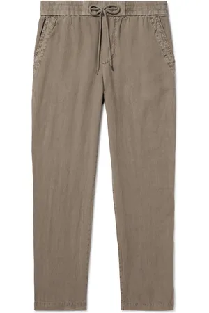 James Perse Straight-Leg Garment-Dyed Linen Drawstring Trousers - Men - - 4