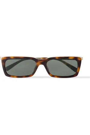 Saint Laurent Rectangle-Frame Acetate and Gold-Tone Sunglasses - Men