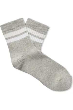 Mr P. Striped Ribbed Cotton-Blend Socks - Men