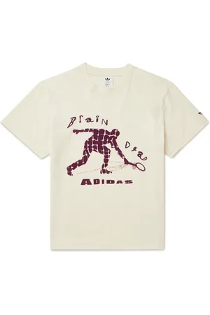 adidas Brain Dead Logo-Flocked Embroidered Cotton-Jersey T-Shirt - Men - - M