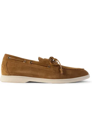 Loro Piana Sea-Sail Walk Leather-Trimmed Suede Boat Shoes - Men - - EU 42.5