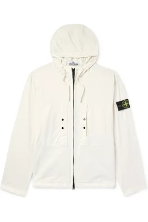 Stone Island Logo-Appliqu??d Garment-Dyed Supima Cotton-Blend Twill Hooded Jacket - Men - - M