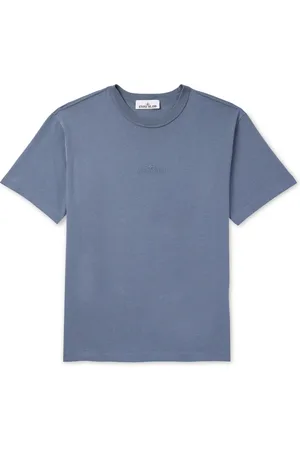 Stone Island Logo-Embroidered Garment-Dyed Organic Cotton-Jersey T-Shirt - Men - - M