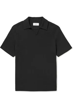 Mr P. Ribbed Organic Cotton-Jersey Polo Shirt - Men - - S