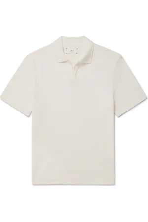 Mr P. Jonny Open-Collar Waffle-Knit Organic Cotton Polo Shirt - Men - - M