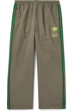 adidas Brain Dead Wide-Leg Logo-Flocked Striped Shell Track Pants - Men - - XL