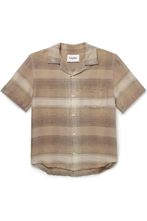 Corridor Asheville Convertible-Collar Checked Linen and Cotton-Blend Shirt - Men - - XXL