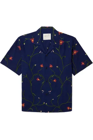 Kardo Ronen Convertible-Collar Embroidered Cotton Shirt - Men - - XL