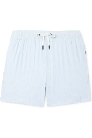 ONIA Charles Slim-Fit Short-Length Striped Seersucker Swim Shorts - Men - - XL