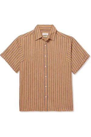 OLIVER SPENCER Garrison Striped Linen and Cotton-Blend Shirt - Men - - XL
