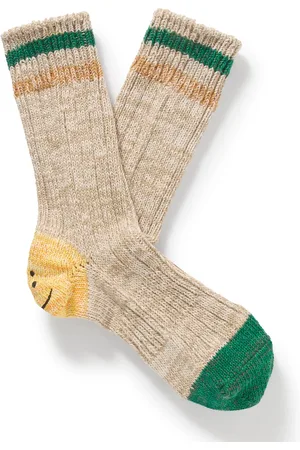 KAPITAL Intarsia Cotton and Hemp-Blend Socks - Men