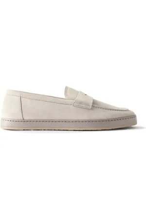 Brunello Cucinelli Washed-Suede Penny Loafers - Men - - EU 42